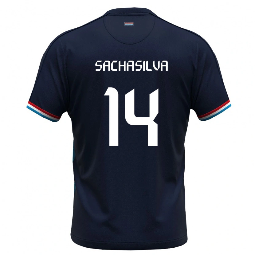 Danxen Hombre Camiseta Luxemburgo Sacha Carvalho Da Silva #14 Azul Real Rojo 2ª Equipación 26-28 La Camisa México