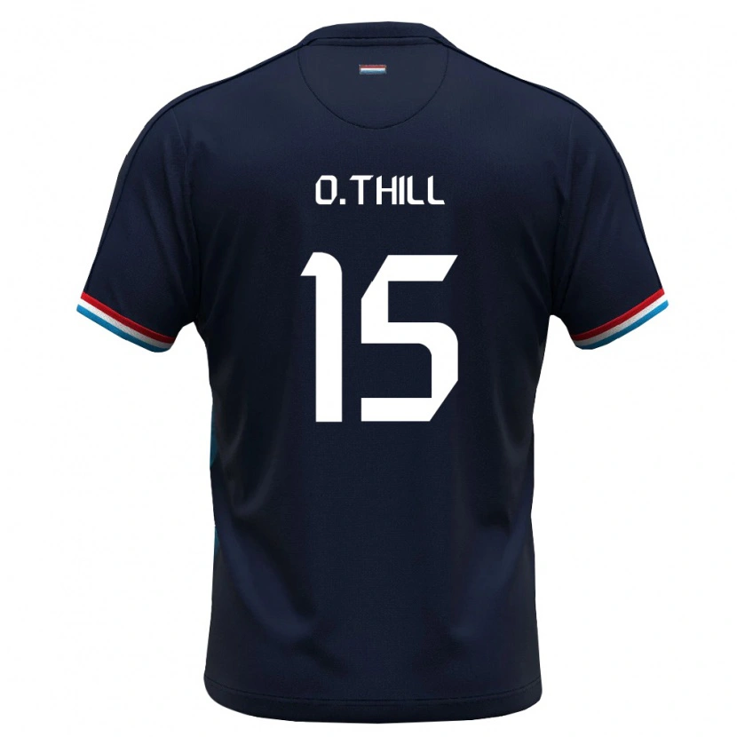 Danxen Hombre Camiseta Luxemburgo Olivier Thill #15 Azul Real Rojo 2ª Equipación 26-28 La Camisa México