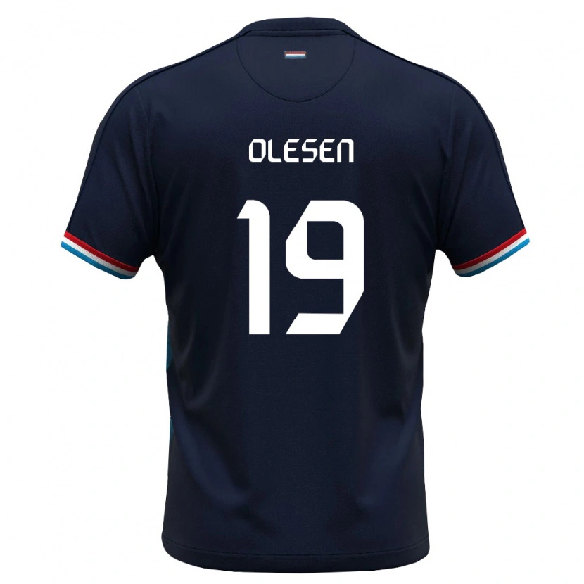 Danxen Hombre Camiseta Luxemburgo Mathias Olesen #19 Azul Real Rojo 2ª Equipación 26-28 La Camisa México