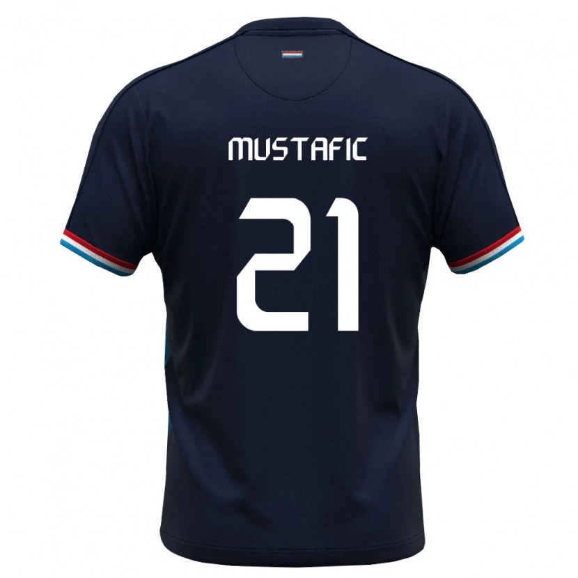 Danxen Hombre Camiseta Luxemburgo Mirza Mustafic #21 Azul Real Rojo 2ª Equipación 26-28 La Camisa México