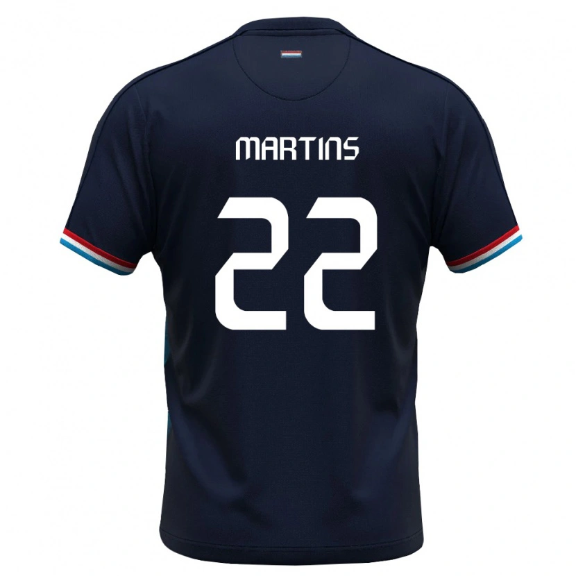 Danxen Hombre Camiseta Luxemburgo Marvin Martins #22 Azul Real Rojo 2ª Equipación 26-28 La Camisa México