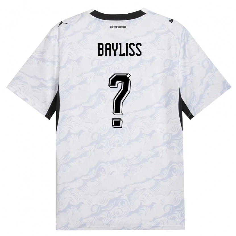 Danxen Hombre Camiseta Nueva Zelanda Lachlan Bayliss #0 Negro Blanco 2ª Equipación 26-28 La Camisa México
