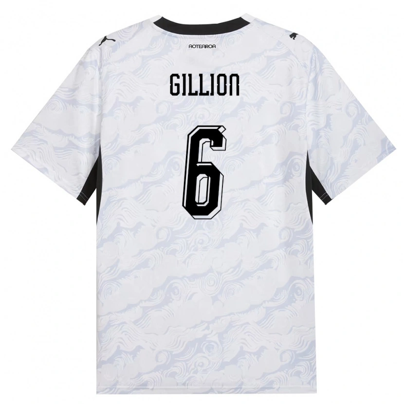 Danxen Hombre Camiseta Nueva Zelanda Fergus Gillion #6 Negro Blanco 2ª Equipación 26-28 La Camisa México