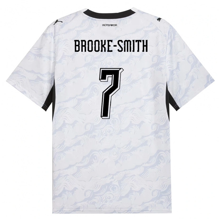 Danxen Hombre Camiseta Nueva Zelanda Luke Brooke-Smith #7 Negro Blanco 2ª Equipación 26-28 La Camisa México
