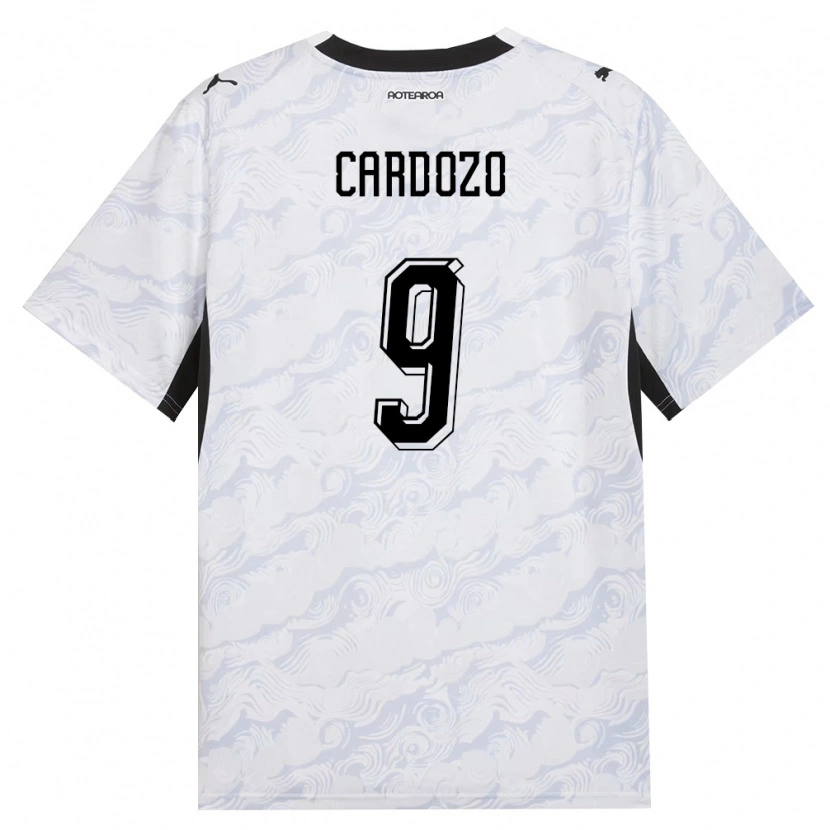 Danxen Hombre Camiseta Nueva Zelanda Justin Cardozo #9 Negro Blanco 2ª Equipación 26-28 La Camisa México