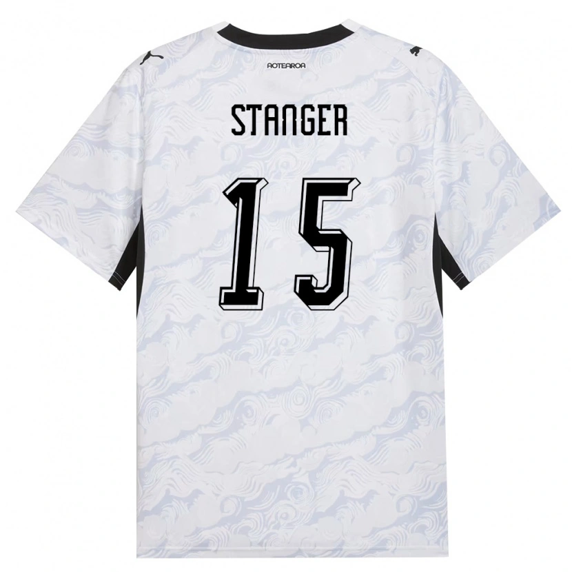 Danxen Hombre Camiseta Nueva Zelanda George Stanger #15 Negro Blanco 2ª Equipación 26-28 La Camisa México