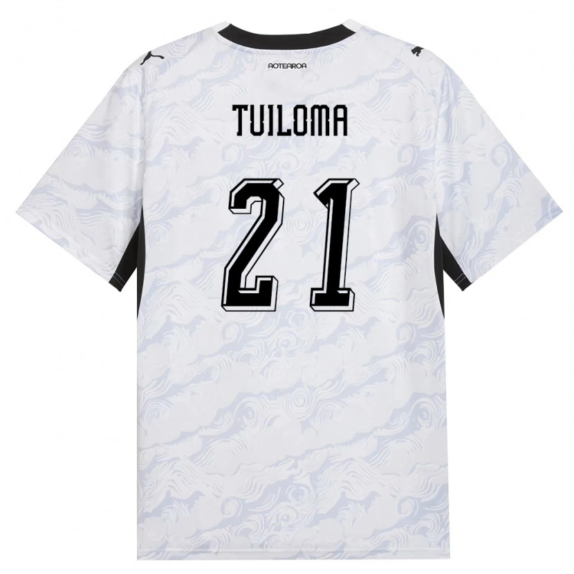 Danxen Hombre Camiseta Nueva Zelanda Bill Tuiloma #21 Negro Blanco 2ª Equipación 26-28 La Camisa México