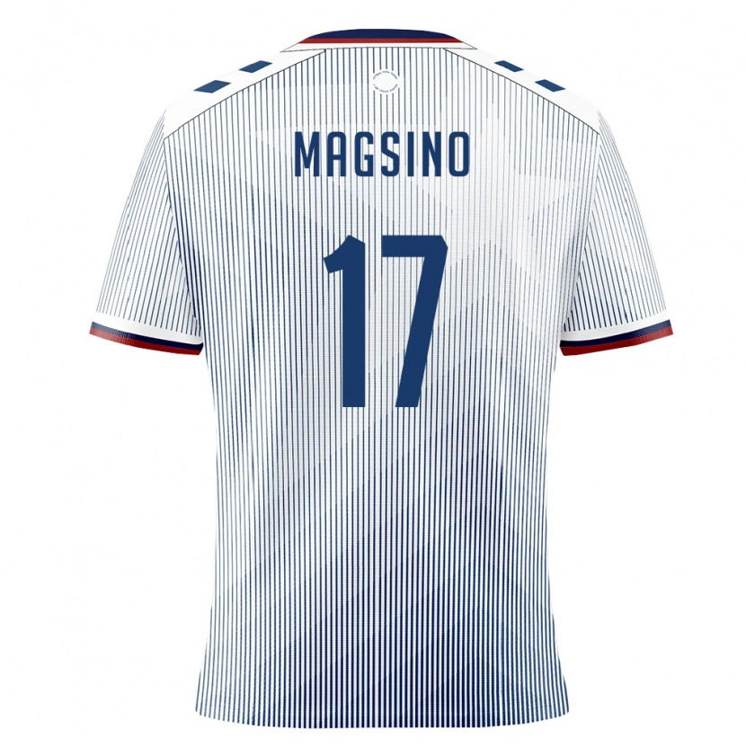 Danxen Hombre Camiseta Puerto Rico Reignen Magsino #17 Azul Real Blanco 2ª Equipación 26-28 La Camisa México