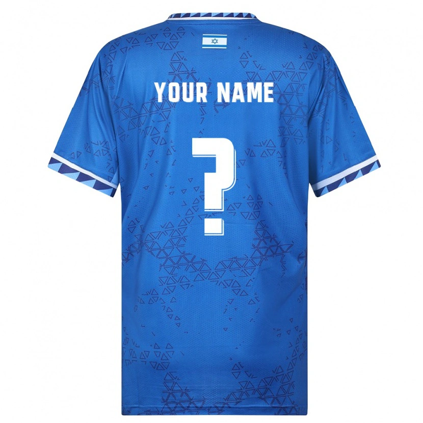 Danxen Hombre Camiseta Israel Su Nombre #0 Azul Blanco 2ª Equipación 26-28 La Camisa México