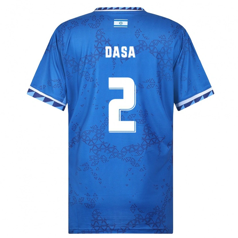 Danxen Hombre Camiseta Israel Eli Dasa #2 Azul Blanco 2ª Equipación 26-28 La Camisa México