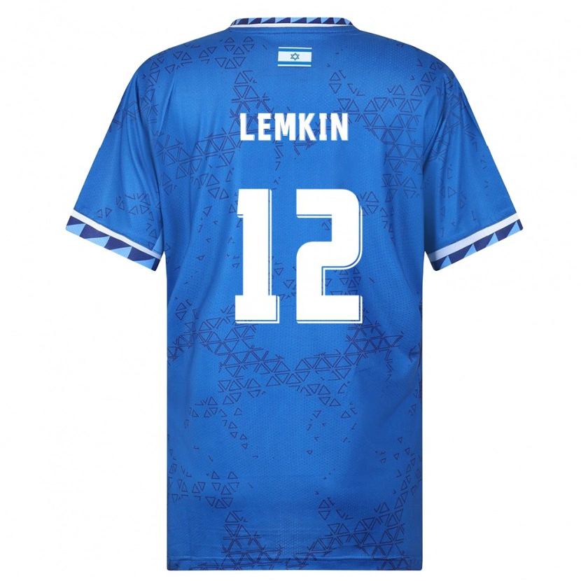 Danxen Hombre Camiseta Israel Stav Lemkin #12 Azul Blanco 2ª Equipación 26-28 La Camisa México