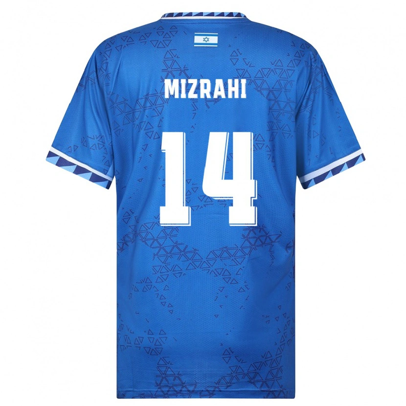 Danxen Hombre Camiseta Israel Guy Mizrahi #14 Azul Blanco 2ª Equipación 26-28 La Camisa México