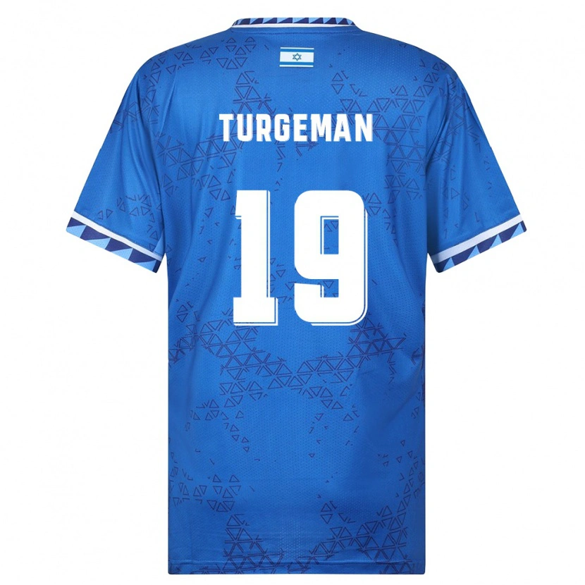 Danxen Hombre Camiseta Israel Dor Turgeman #19 Azul Blanco 2ª Equipación 26-28 La Camisa México