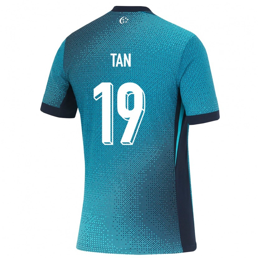 Danxen Hombre Camiseta Singapur Jonan Tan #19 Turquesa Oscuro Negro 2ª Equipación 26-28 La Camisa México