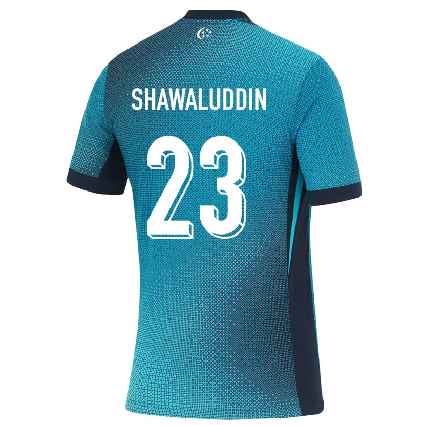 Danxen Hombre Camiseta Singapur Naqeeb Shawaluddin #23 Turquesa Oscuro Negro 2ª Equipación 26-28 La Camisa México
