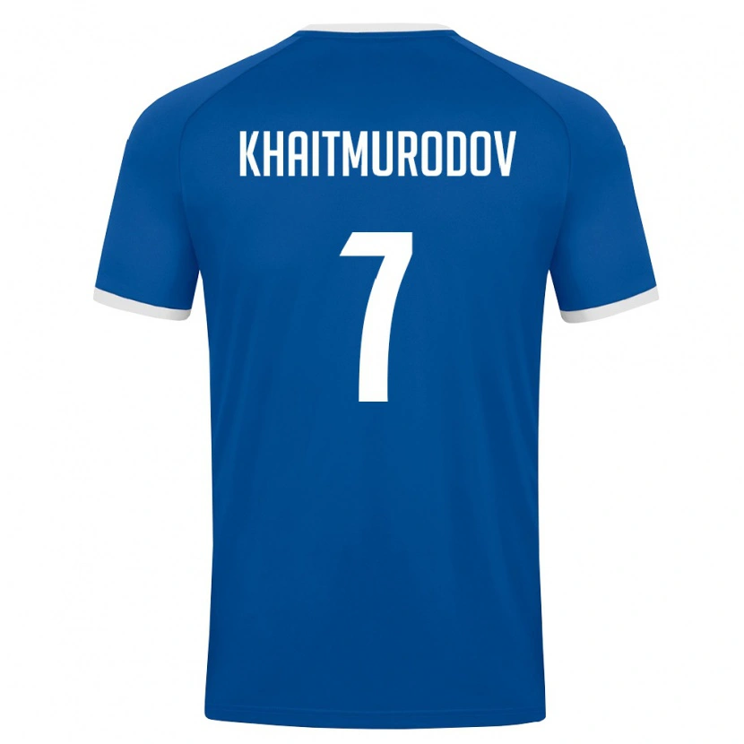 Danxen Mujer Camiseta Uzbekistán Farrukh Khaitmurodov #7 Azul Real Blanco 1ª Equipación 26-28 La Camisa México