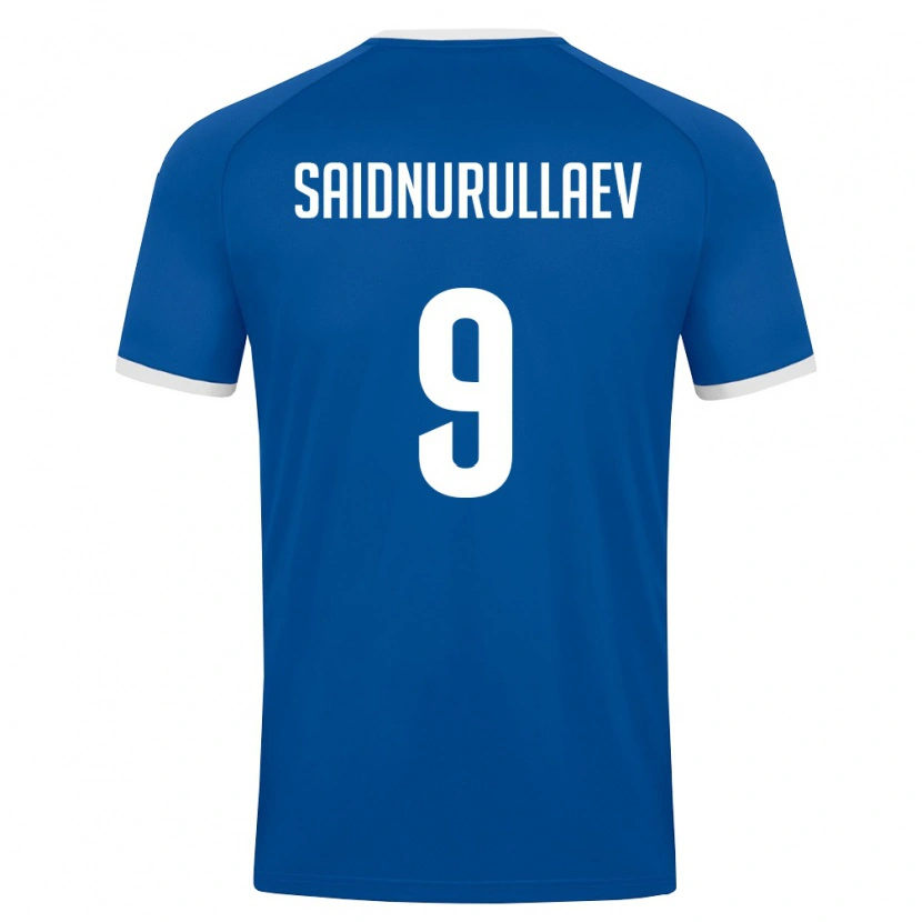 Danxen Mujer Camiseta Uzbekistán Saidumarkhon Saidnurullaev #9 Azul Real Blanco 1ª Equipación 26-28 La Camisa México