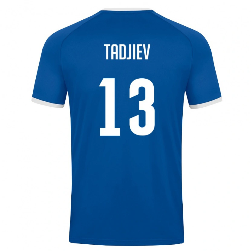 Danxen Mujer Camiseta Uzbekistán Diyorbek Tadjiev #13 Azul Real Blanco 1ª Equipación 26-28 La Camisa México