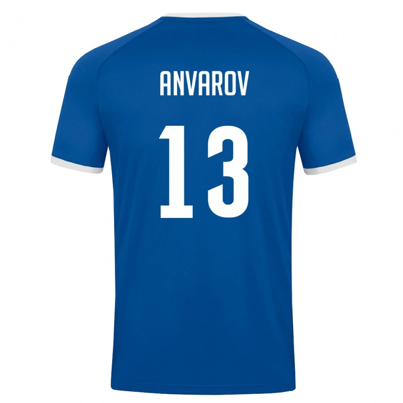 Danxen Mujer Camiseta Uzbekistán Mirjamol Anvarov #13 Azul Real Blanco 1ª Equipación 26-28 La Camisa México