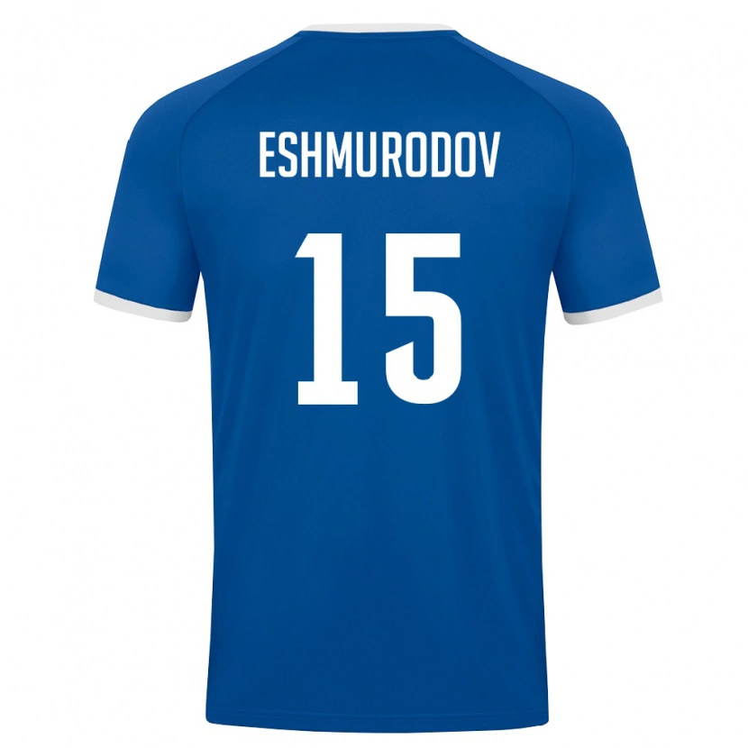Danxen Mujer Camiseta Uzbekistán Umar Eshmurodov #15 Azul Real Blanco 1ª Equipación 26-28 La Camisa México