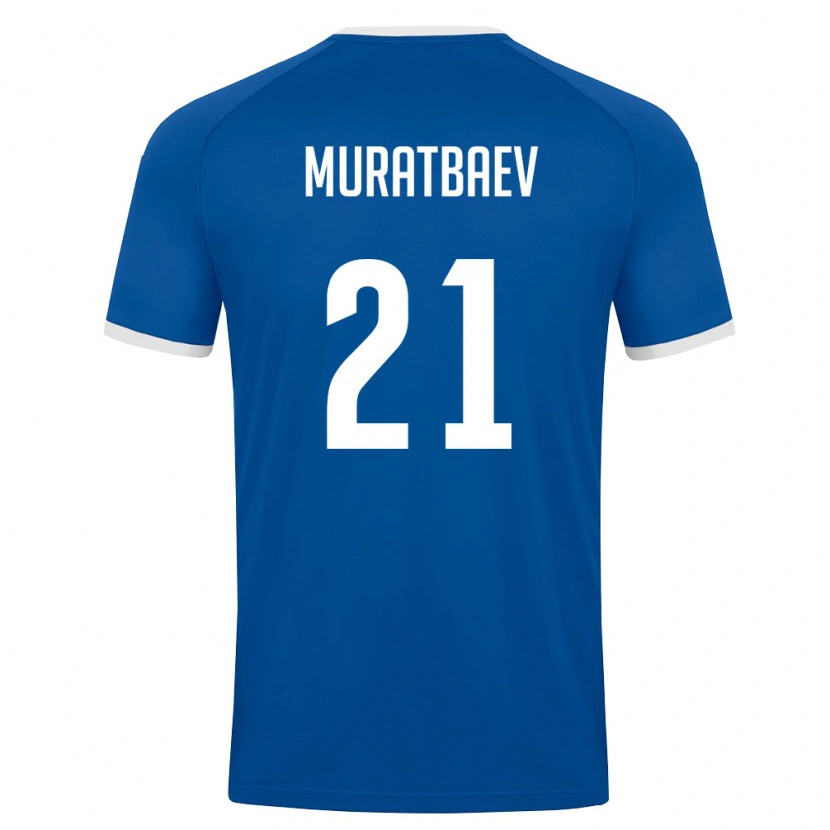 Danxen Mujer Camiseta Uzbekistán Samandar Muratbaev #21 Azul Real Blanco 1ª Equipación 26-28 La Camisa México