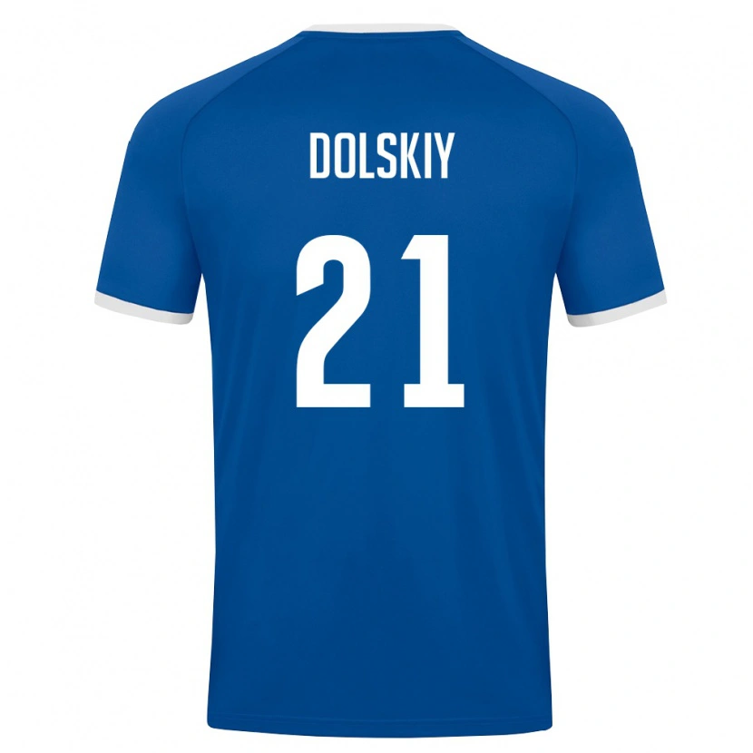 Danxen Mujer Camiseta Uzbekistán Platon Dolskiy #21 Azul Real Blanco 1ª Equipación 26-28 La Camisa México