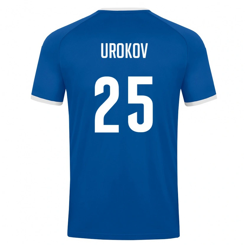 Danxen Mujer Camiseta Uzbekistán Mukhammadali Urokov #25 Azul Real Blanco 1ª Equipación 26-28 La Camisa México