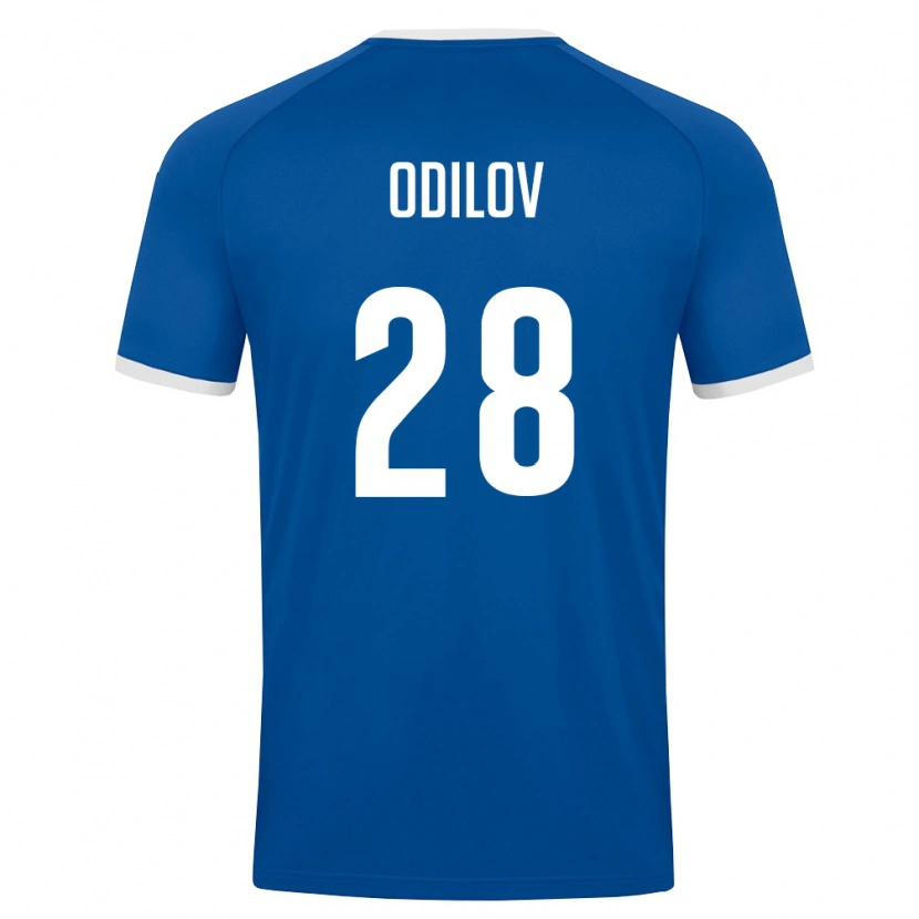 Danxen Mujer Camiseta Uzbekistán Alisher Odilov #28 Azul Real Blanco 1ª Equipación 26-28 La Camisa México