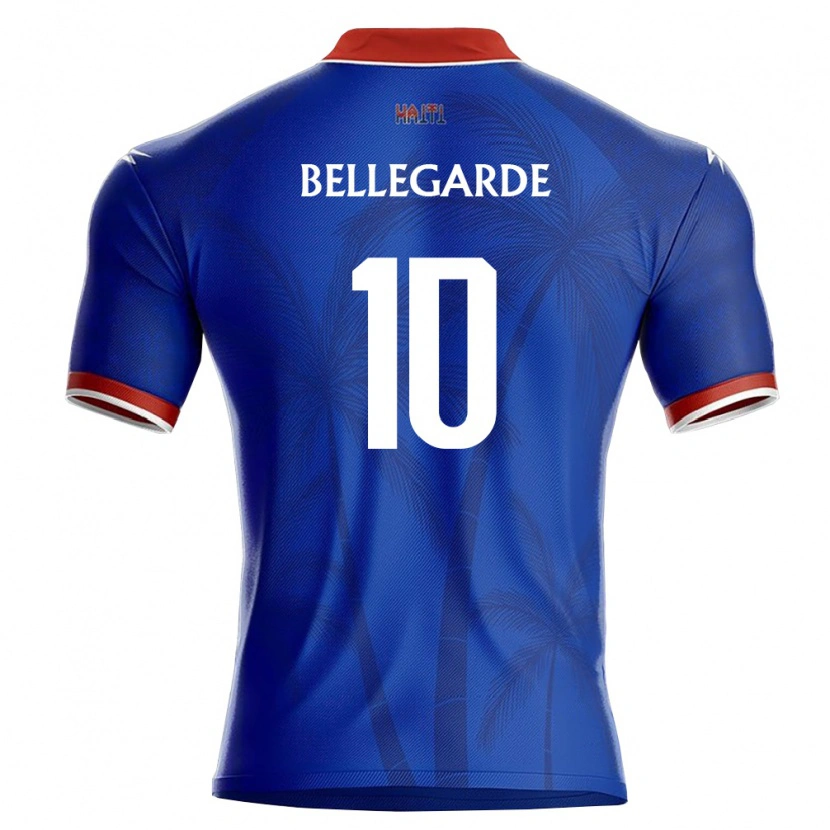 Danxen Mujer Camiseta Haití Jean-Ricner Bellegarde #10 Azul Rojo Blanco 1ª Equipación 26-28 La Camisa México