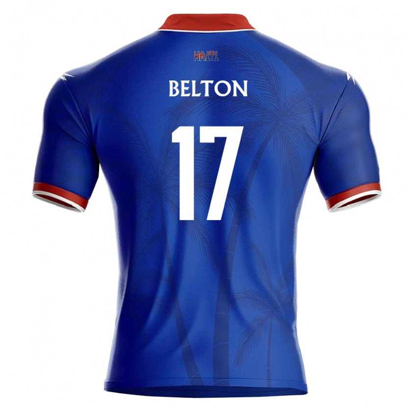 Danxen Mujer Camiseta Haití Jhon-Widy Belton #17 Azul Rojo Blanco 1ª Equipación 26-28 La Camisa México