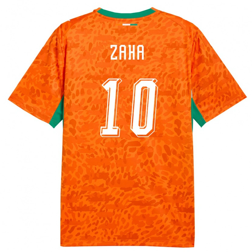 Danxen Mujer Camiseta Costa De Marfil Wilfried Zaha #10 Naranja Verde Blanco 1ª Equipación 26-28 La Camisa México