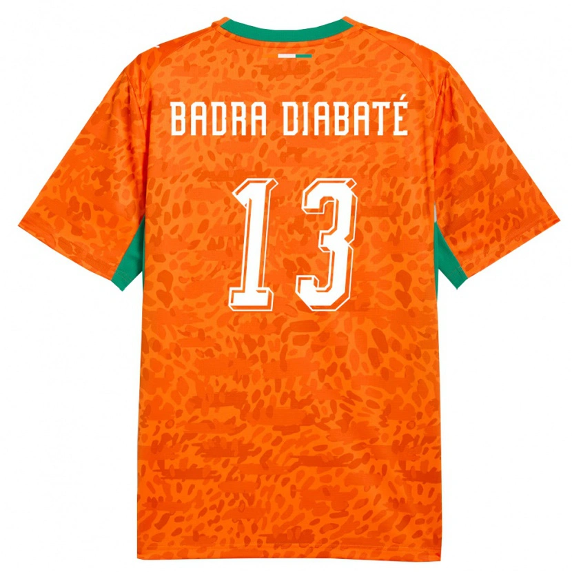 Danxen Mujer Camiseta Costa De Marfil Ali Badra Diabaté #13 Naranja Verde Blanco 1ª Equipación 26-28 La Camisa México