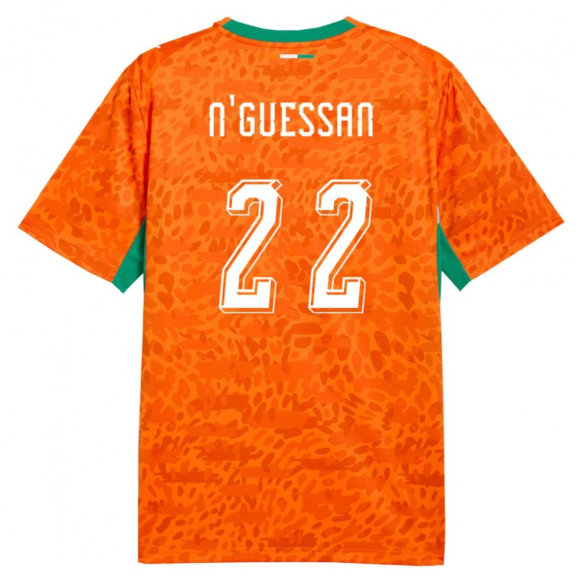 Danxen Mujer Camiseta Costa De Marfil Yohan N'guessan #22 Naranja Verde Blanco 1ª Equipación 26-28 La Camisa México