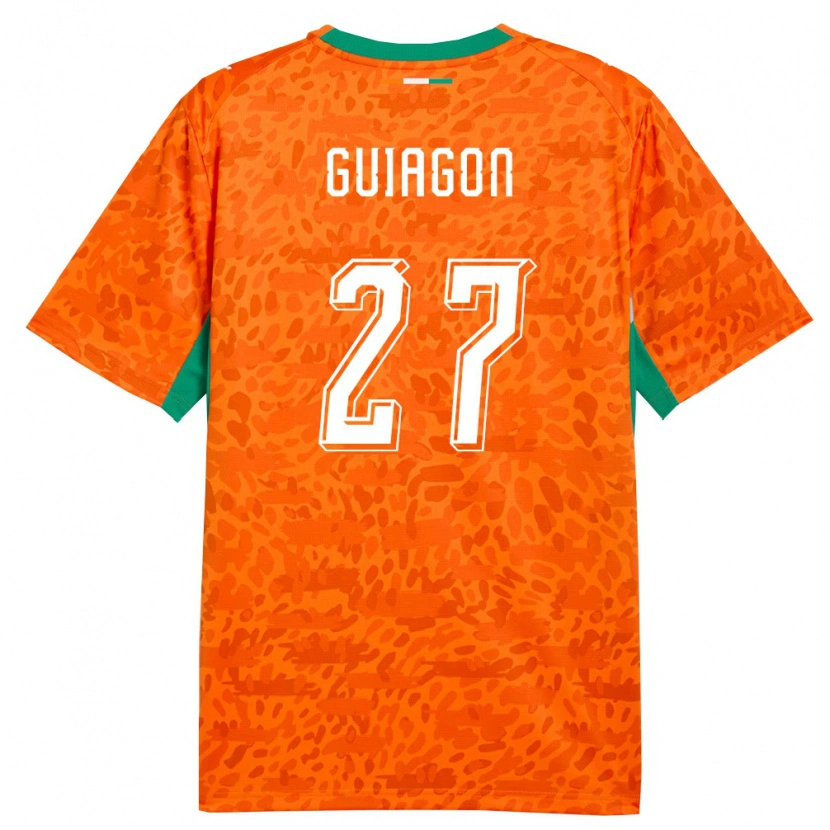 Danxen Mujer Camiseta Costa De Marfil Parfait Guiagon #27 Naranja Verde Blanco 1ª Equipación 26-28 La Camisa México