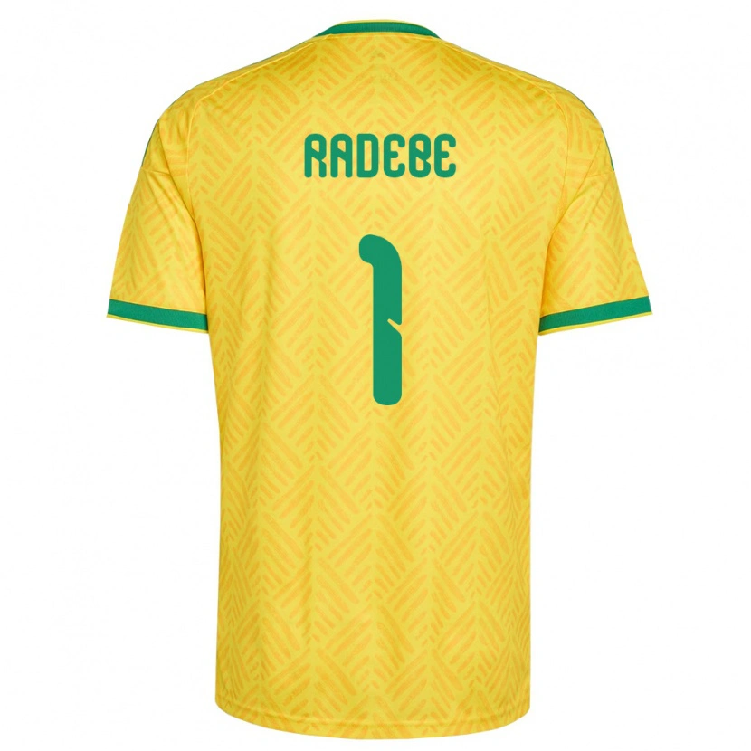 Danxen Mujer Camiseta Sudáfrica Lwandiso Radebe #1 Amarillo Verde 1ª Equipación 26-28 La Camisa México