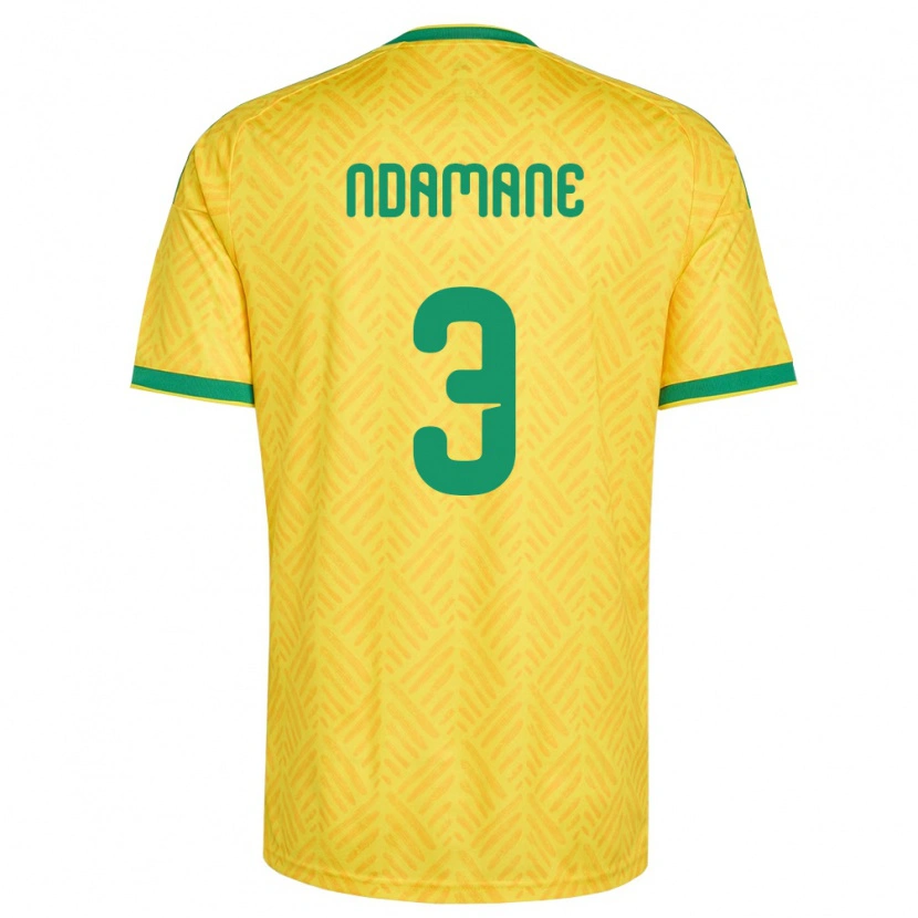 Danxen Mujer Camiseta Sudáfrica Khulumani Ndamane #3 Amarillo Verde 1ª Equipación 26-28 La Camisa México