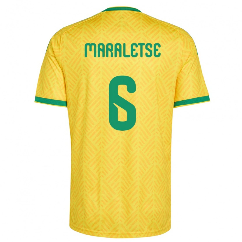 Danxen Mujer Camiseta Sudáfrica Kamohelo Maraletse #6 Amarillo Verde 1ª Equipación 26-28 La Camisa México