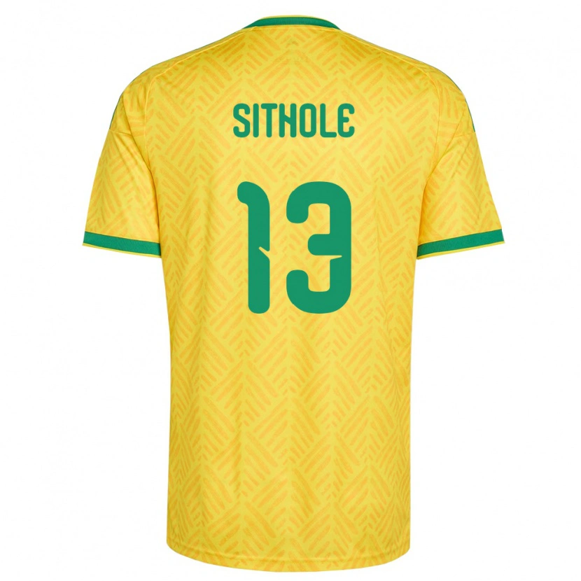 Danxen Mujer Camiseta Sudáfrica Yaya Sithole #13 Amarillo Verde 1ª Equipación 26-28 La Camisa México