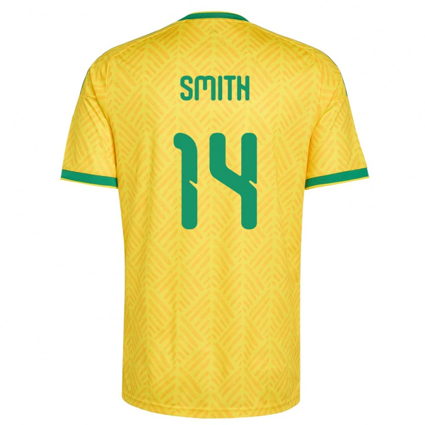 Danxen Mujer Camiseta Sudáfrica Tylon Smith #14 Amarillo Verde 1ª Equipación 26-28 La Camisa México