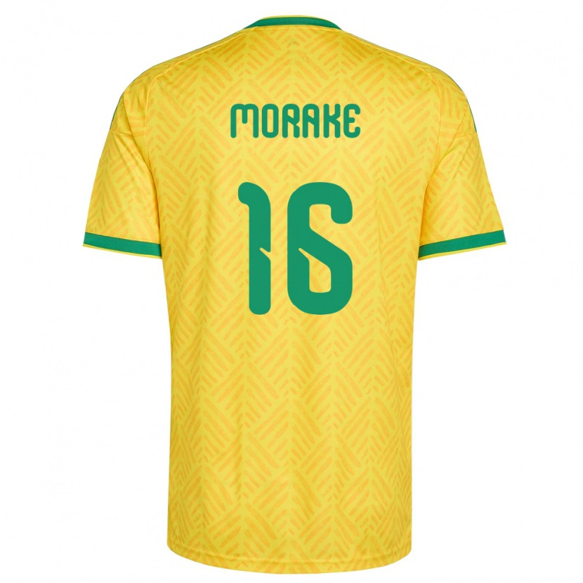 Danxen Mujer Camiseta Sudáfrica Keabetswe Morake #16 Amarillo Verde 1ª Equipación 26-28 La Camisa México