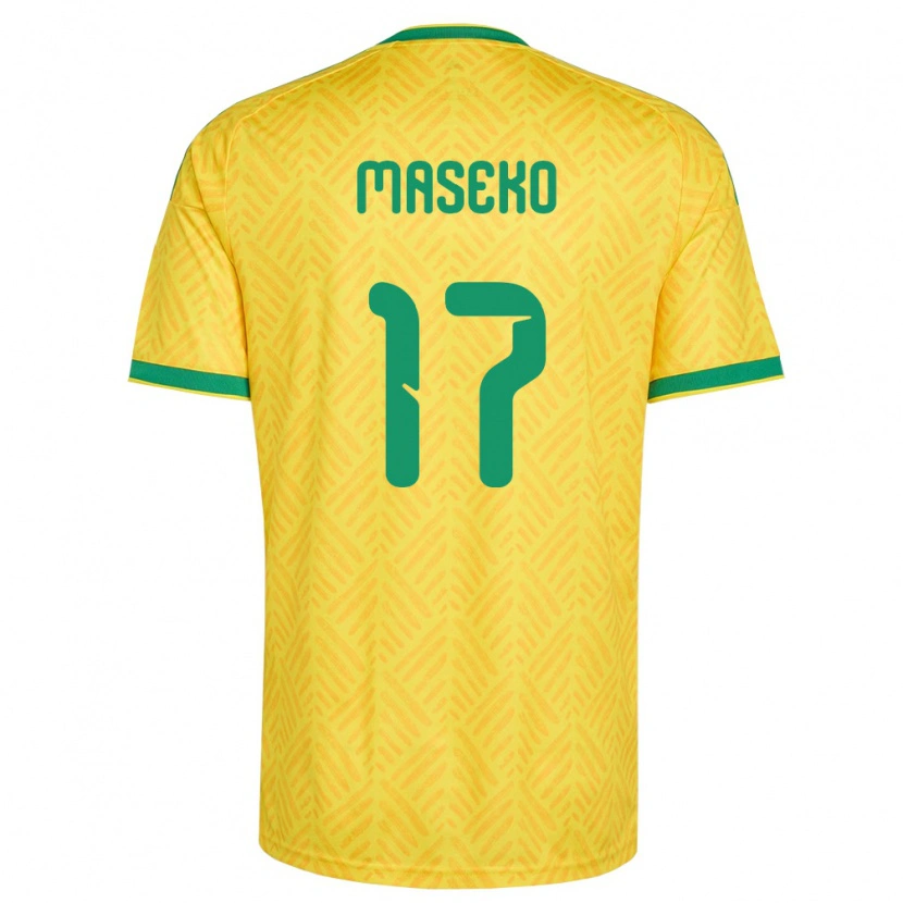 Danxen Mujer Camiseta Sudáfrica Thapelo Maseko #17 Amarillo Verde 1ª Equipación 26-28 La Camisa México