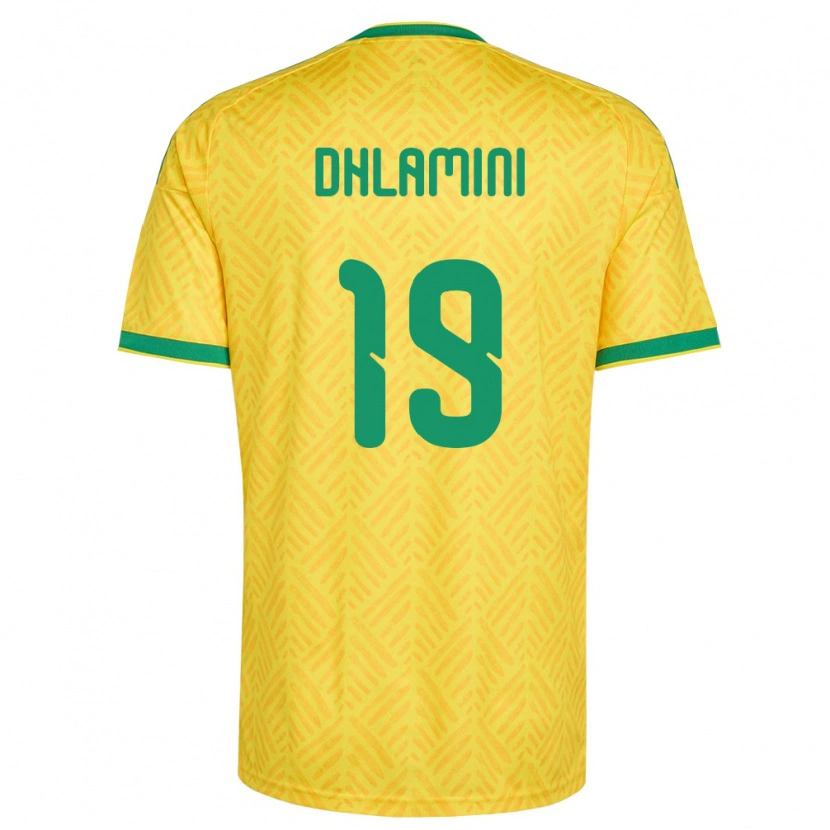 Danxen Mujer Camiseta Sudáfrica Lebo Dhlamini #19 Amarillo Verde 1ª Equipación 26-28 La Camisa México