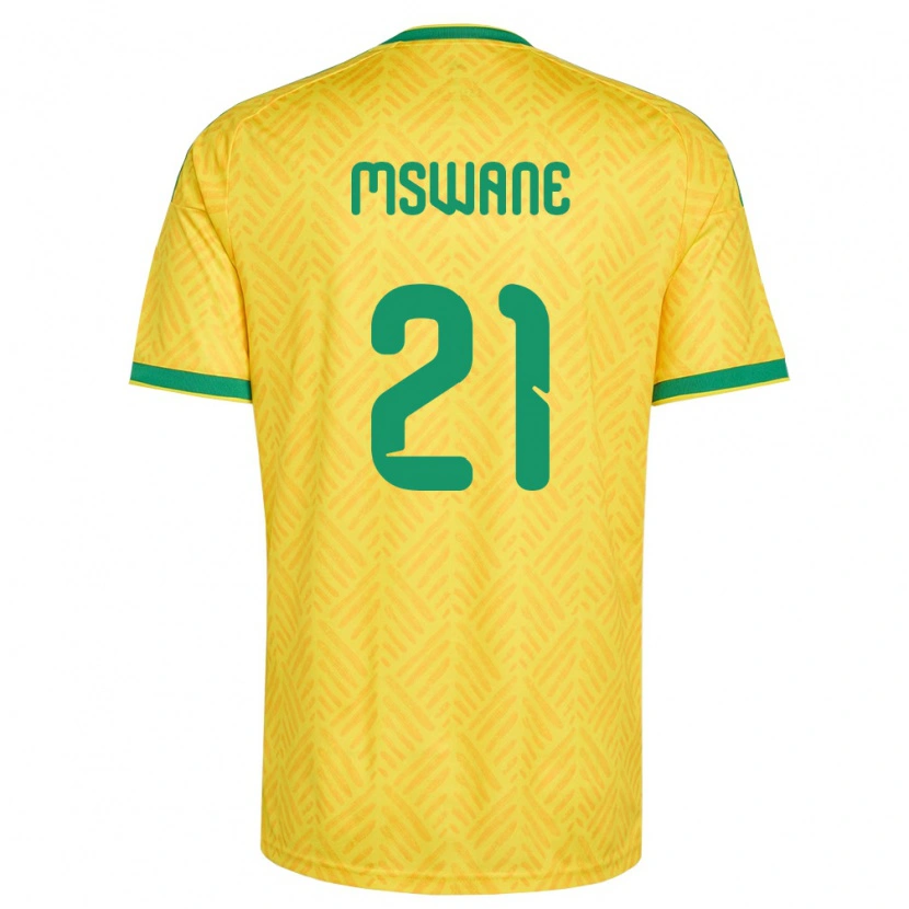 Danxen Mujer Camiseta Sudáfrica Lebogang Mswane #21 Amarillo Verde 1ª Equipación 26-28 La Camisa México