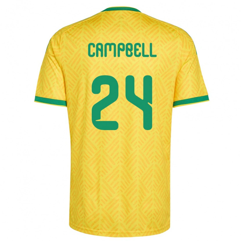 Danxen Mujer Camiseta Sudáfrica Shandre Campbell #24 Amarillo Verde 1ª Equipación 26-28 La Camisa México