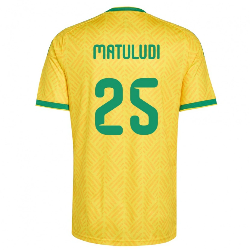 Danxen Mujer Camiseta Sudáfrica Thabang Matuludi #25 Amarillo Verde 1ª Equipación 26-28 La Camisa México