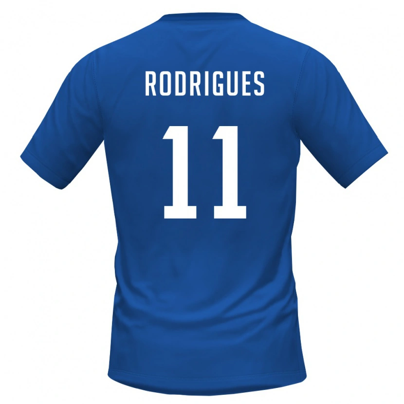 Danxen Mujer Camiseta Cabo Verde Garry Rodrigues #11 Azul Real Rojo 1ª Equipación 26-28 La Camisa México