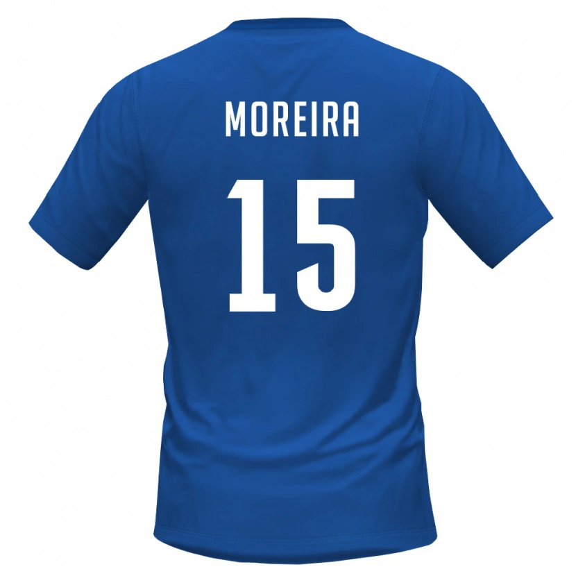 Danxen Mujer Camiseta Cabo Verde David Moreira #15 Azul Real Rojo 1ª Equipación 26-28 La Camisa México