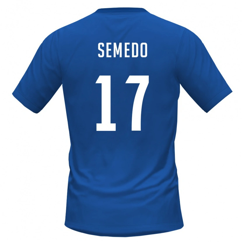 Danxen Mujer Camiseta Cabo Verde Willy Semedo #17 Azul Real Rojo 1ª Equipación 26-28 La Camisa México