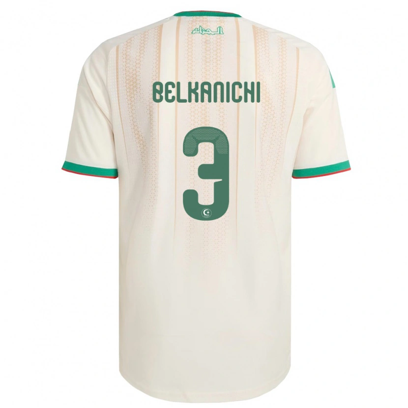 Danxen Mujer Camiseta Argelia Anas Belkanichi #3 Marfil Verde Rojo 1ª Equipación 26-28 La Camisa México
