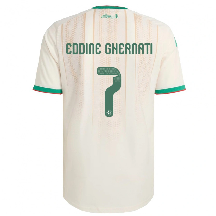 Danxen Mujer Camiseta Argelia Hasan Eddine Ghernati #7 Marfil Verde Rojo 1ª Equipación 26-28 La Camisa México